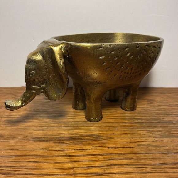 Anthropologie Ezzie Elephant Planter Gilded Succulent House Plants - Picture 4 of 12